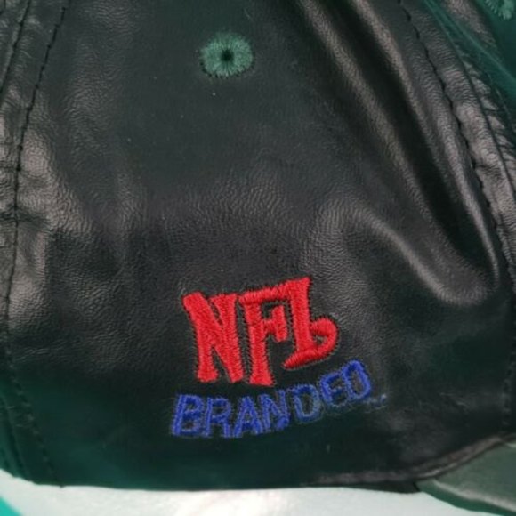 Green Bay Packers Hat Vintage 90s Genuine Leather Snapback Cap USA - Picture 8 of 11